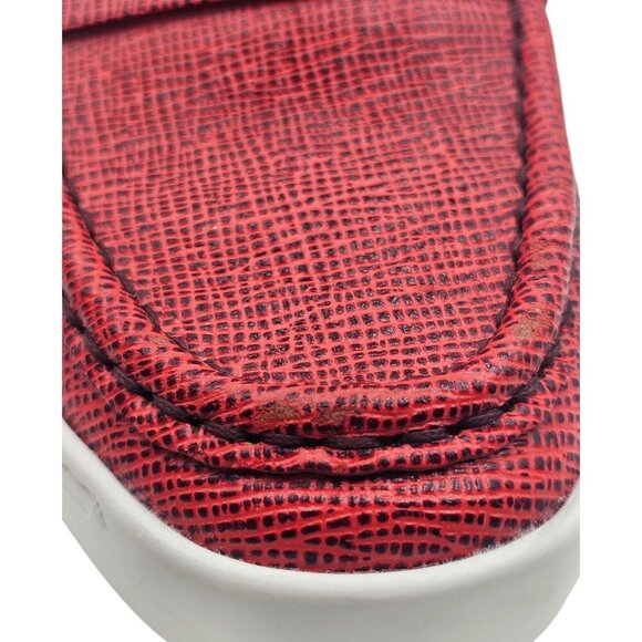 Women's - Rag & Bone Colby Red Leather Penny Loafers, Size 8 - Picture 7 of 13